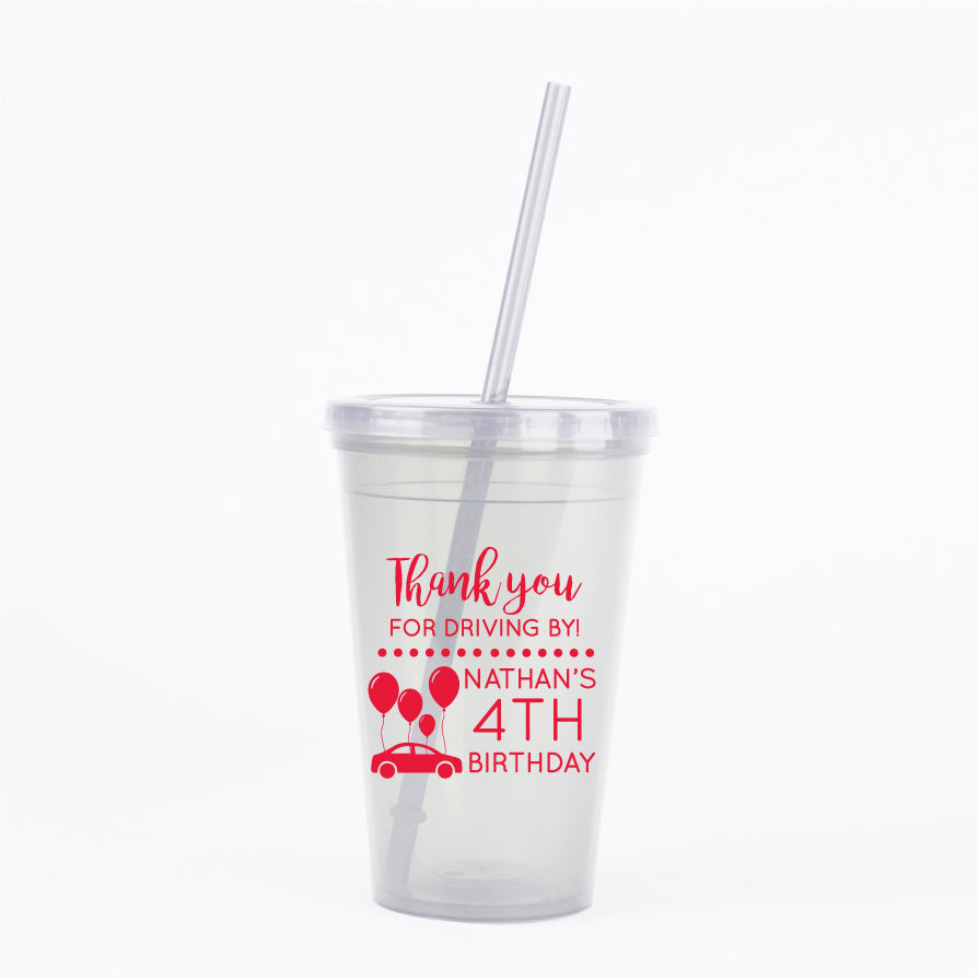 Personalized drive by birthday cups, quarantine birthday party