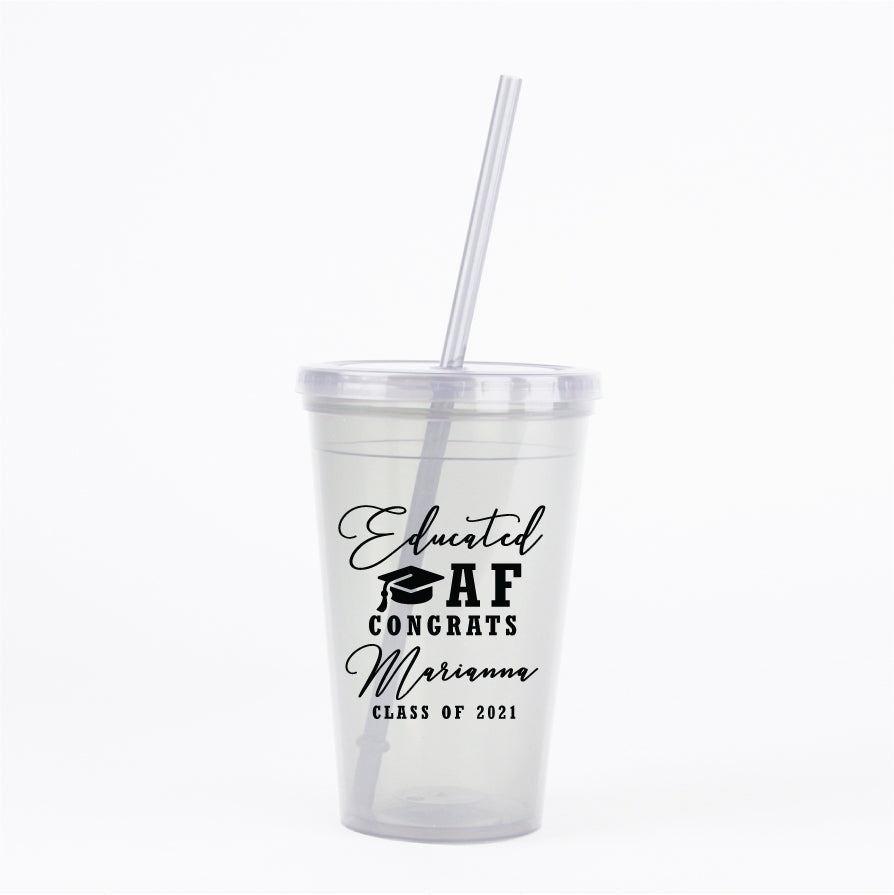 Educated AF graduation tumblers