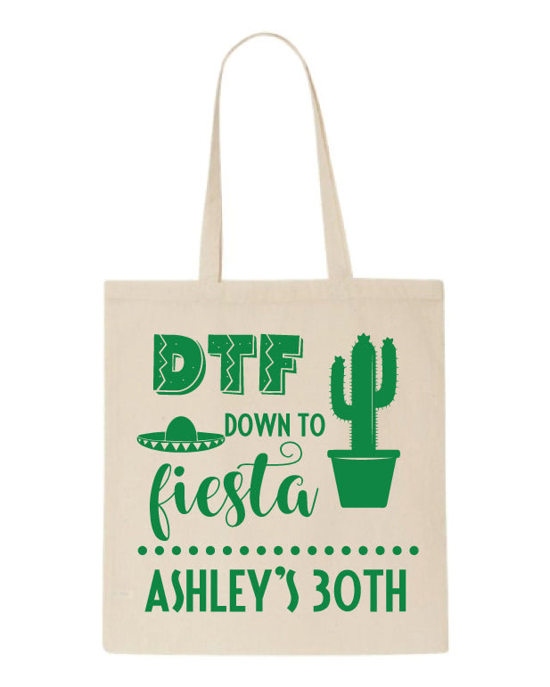 Fiesta birthday tote bags