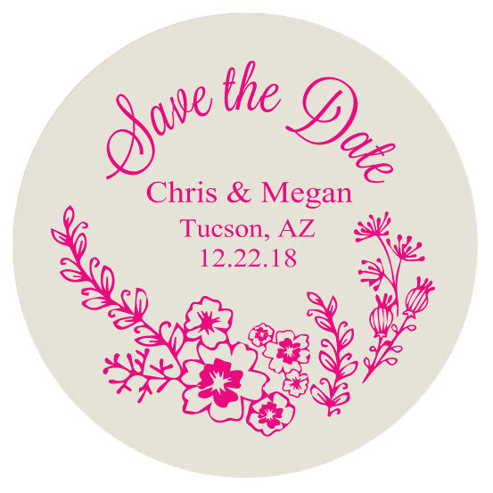 Tarjetas de invitación para boda con motivos florales, imanes para reservar la fecha, anuncios de boda personalizados