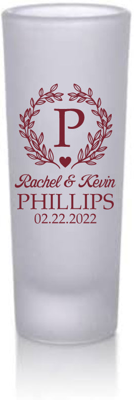 Vasos altos de chupito esmerilados: diseño de monograma