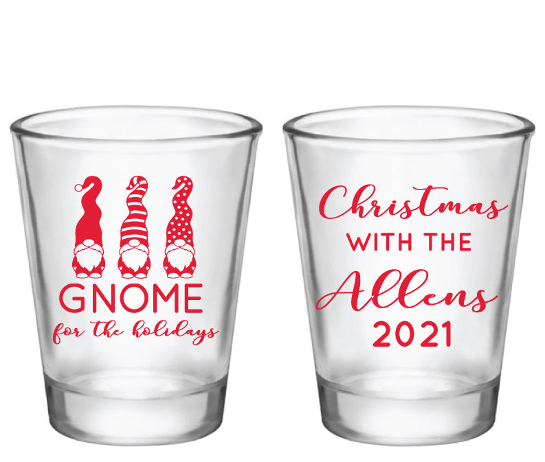 Vasos de chupito para fiesta navideña con forma de gnomo