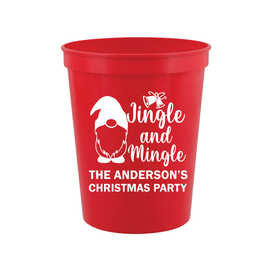 Gnome Christmas party cups