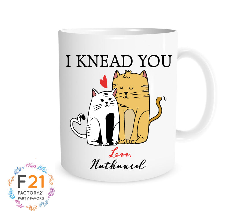 Personalized valentines day cat mug
