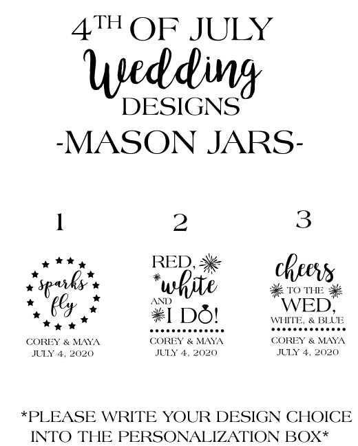 4th of July wedding mason jars