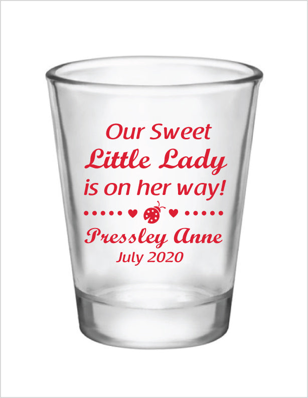 Lady Bug Baby Shower Shot Glasses