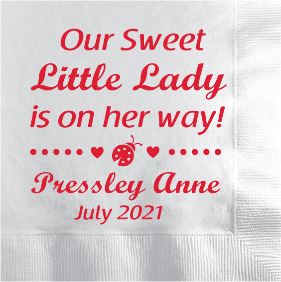 Ladybug baby shower napkins