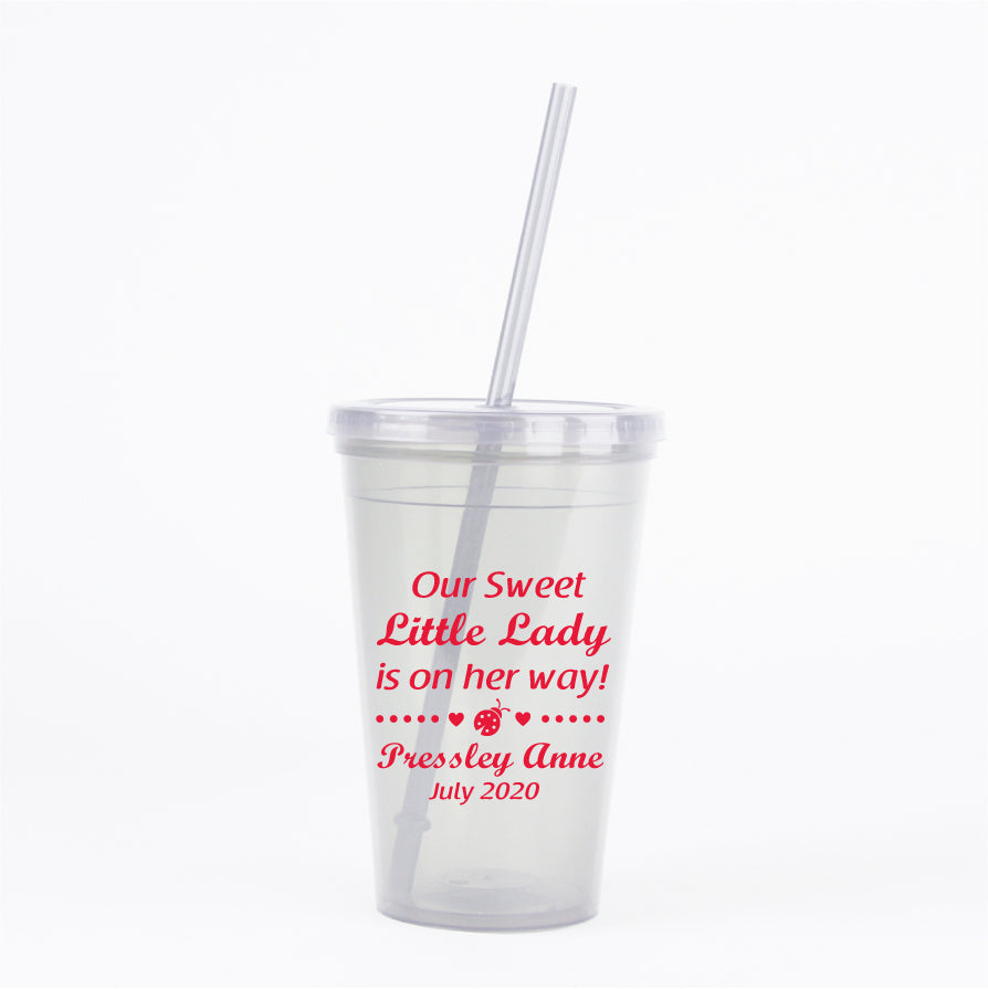 Lady bug baby shower tumblers