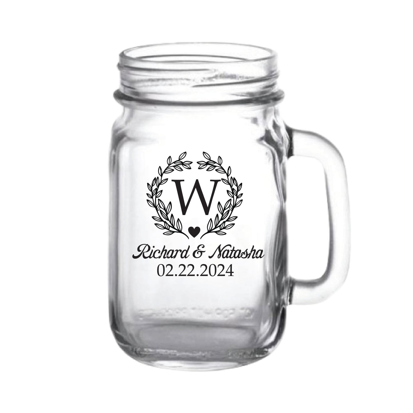 Leaf Monogram Mason Jars