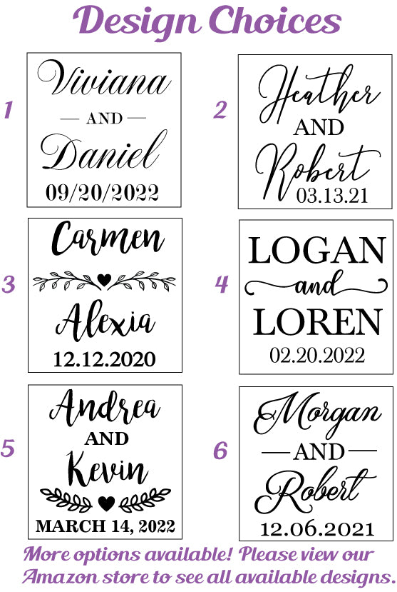 Copas de boda con nombres y fecha