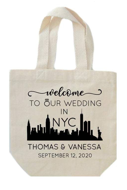New york city wedding welcome bags, NYC wedding favors