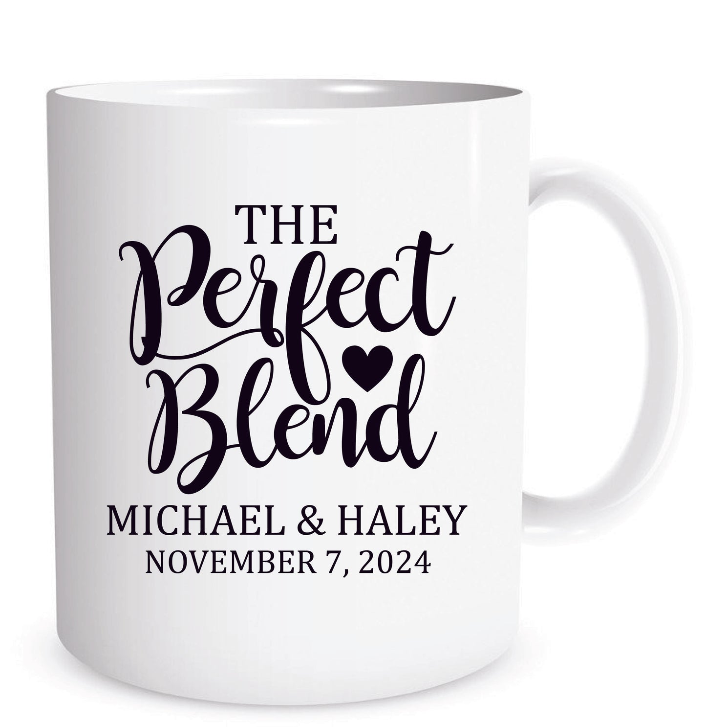 Perfect Blend wedding mugs