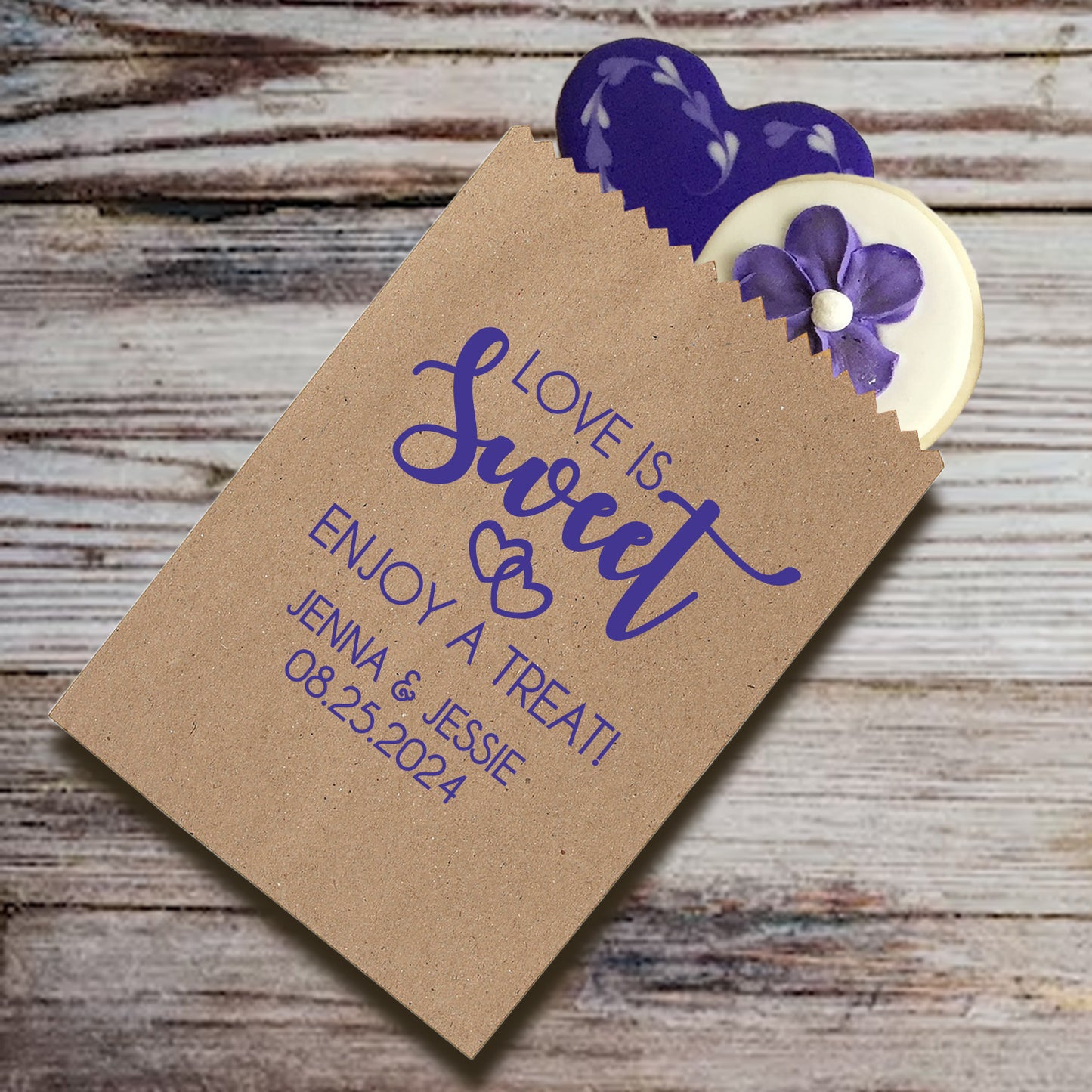 Wedding cookie bags- love is sweet enjoy a treat