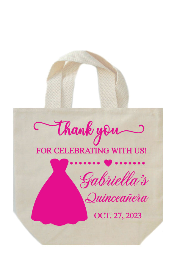 Quinceañera thank you bags