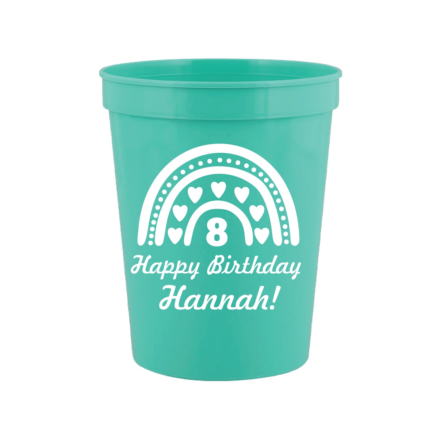 Vasos de cumpleaños con diseño de arcoíris