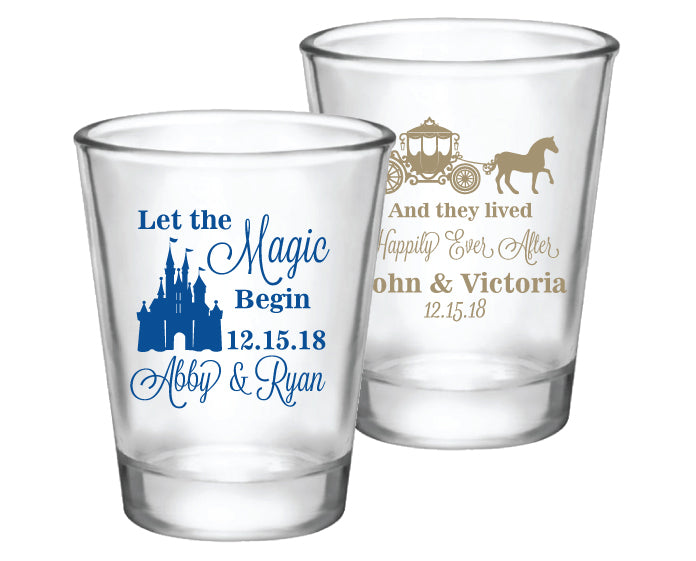 Disney princess wedding shot glasses