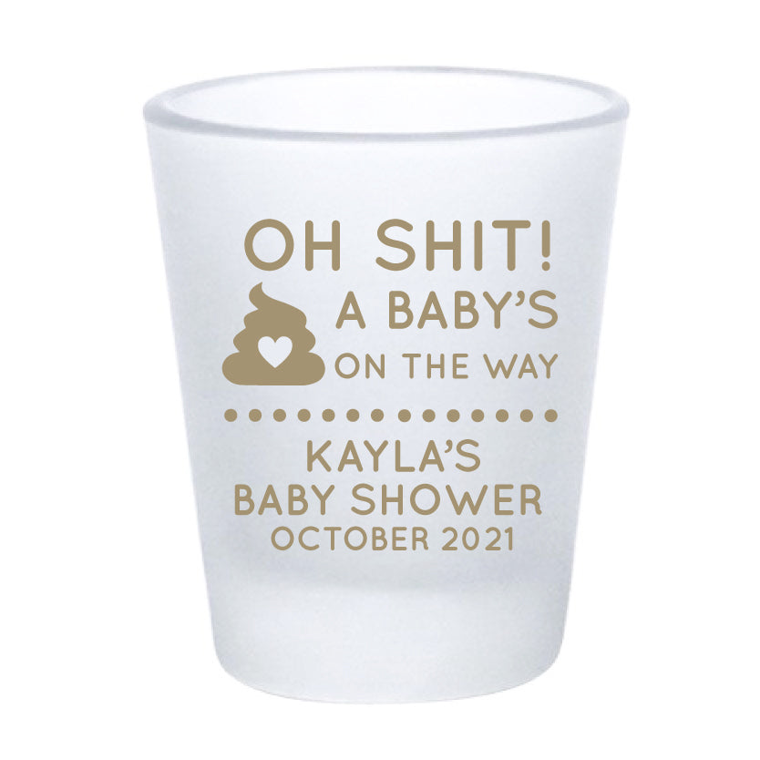 Oh shit! baby shower shot glasses