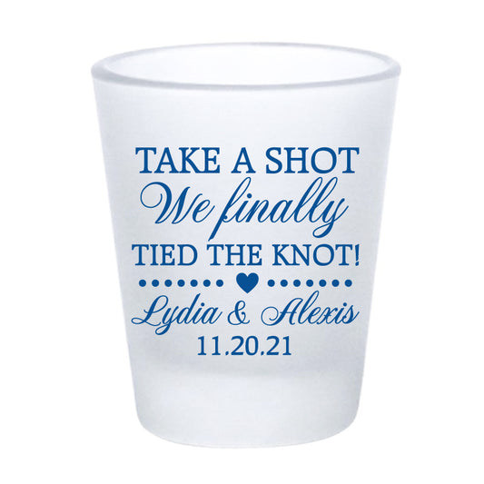We FINALLY Tied the Knot Wedding Shot Glasses