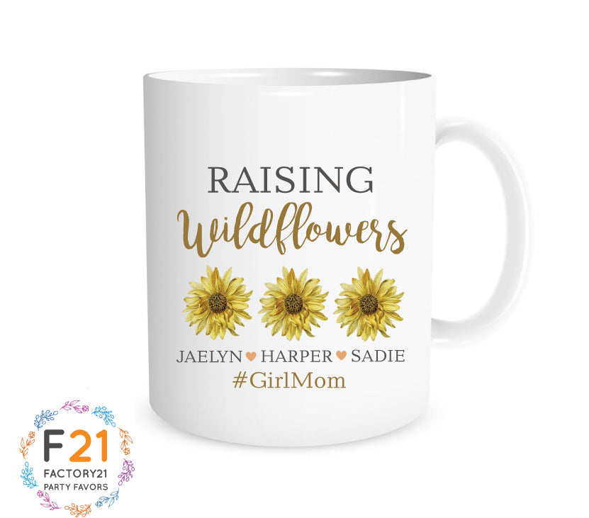 Personalized sunflower mom mug