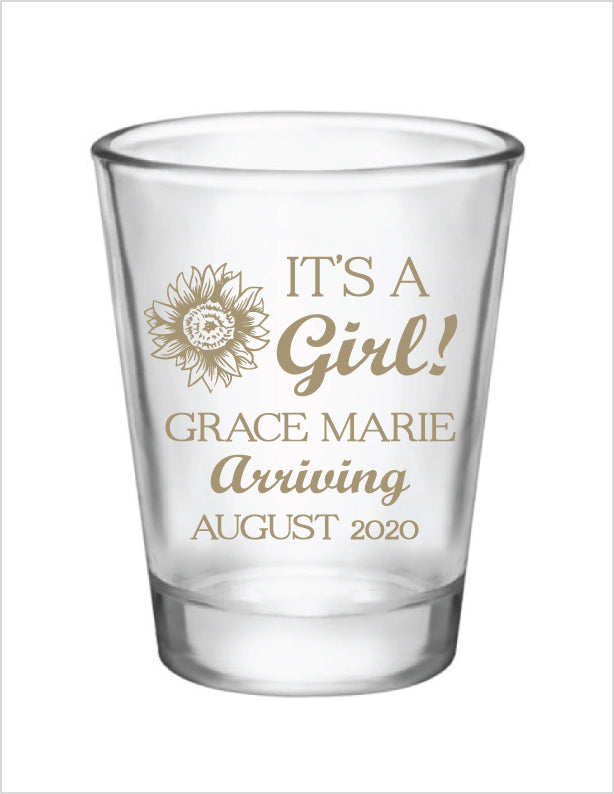 Sunflower Baby Shower Shot Glasses