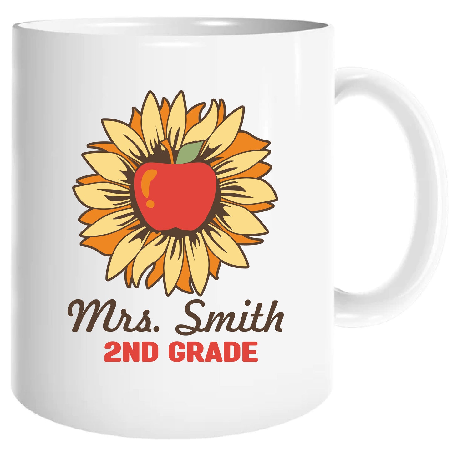 Personalized sunflower teacher mug