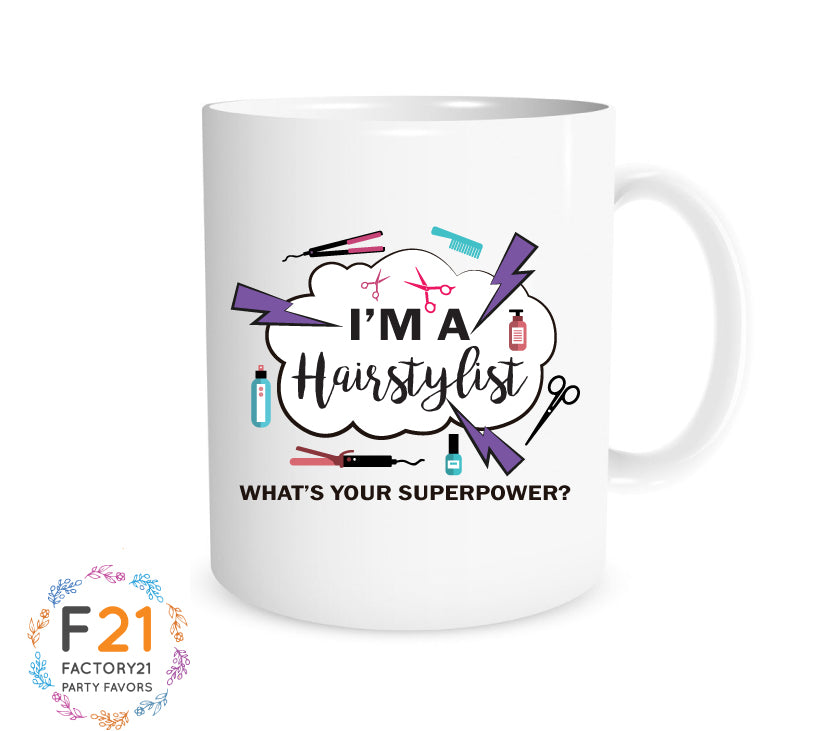 Hairstylist mug (superhero design)
