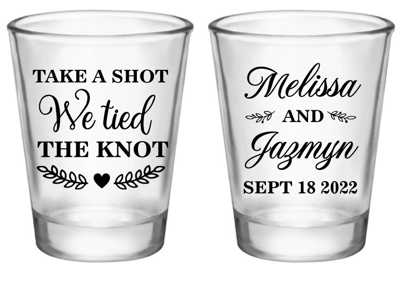 Take a shot we tied the knot - double sided