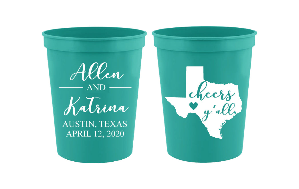 Texas wedding cups