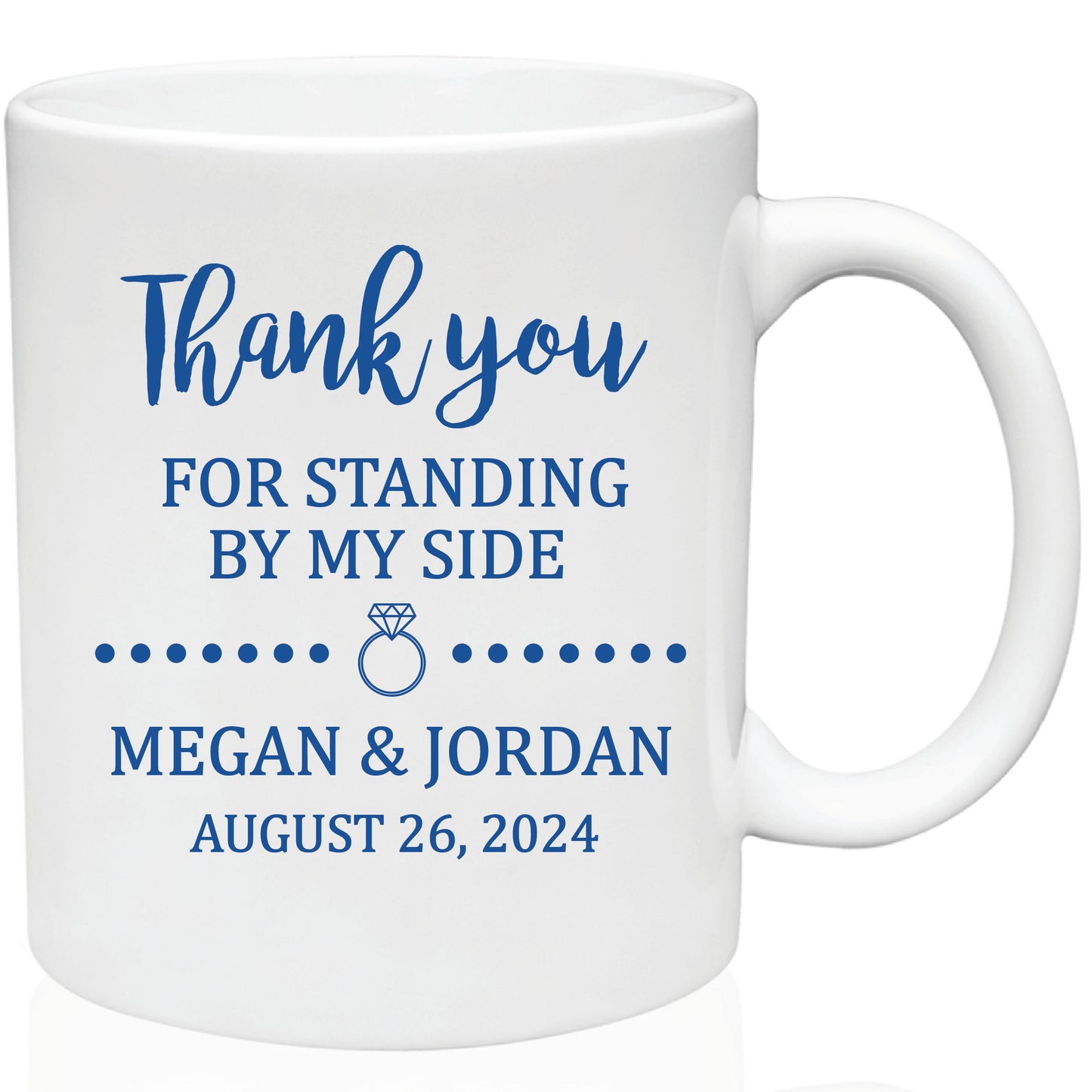 Set of 6 wedding thank you mugs