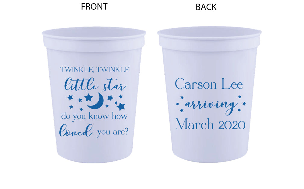 Twinkle twinkle little star baby shower cups