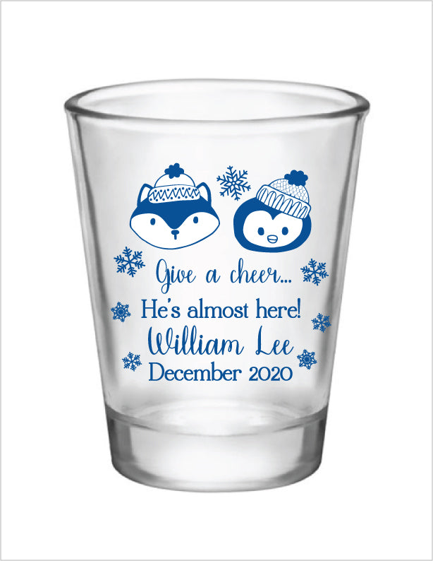 Winter baby shower shot glasses