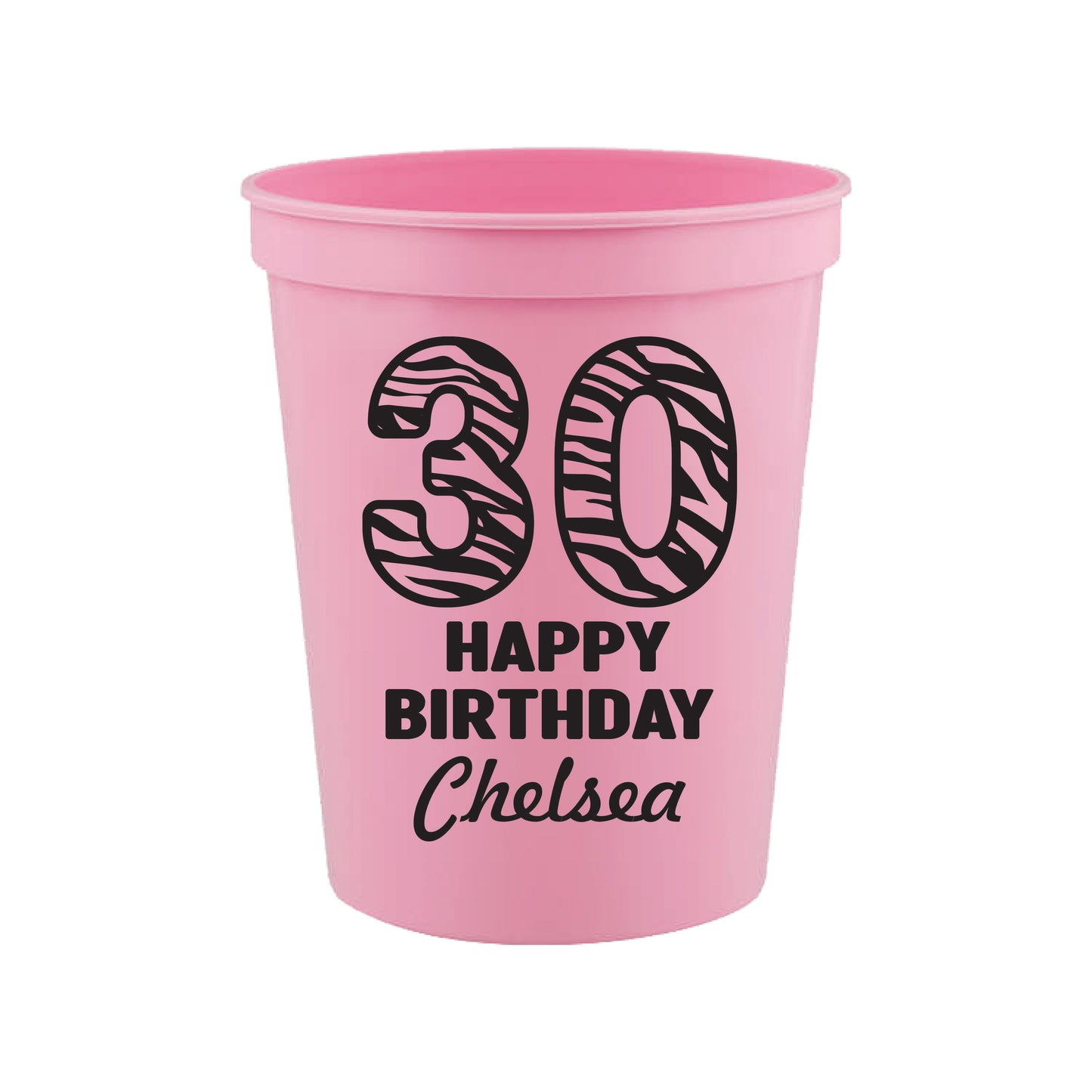 Vasos de cumpleaños con estampado de cebra