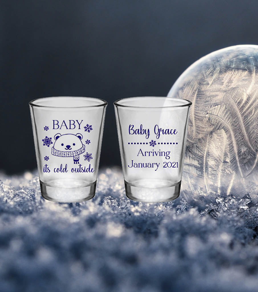 Baby It's cold outside shot glasses-Polar bear