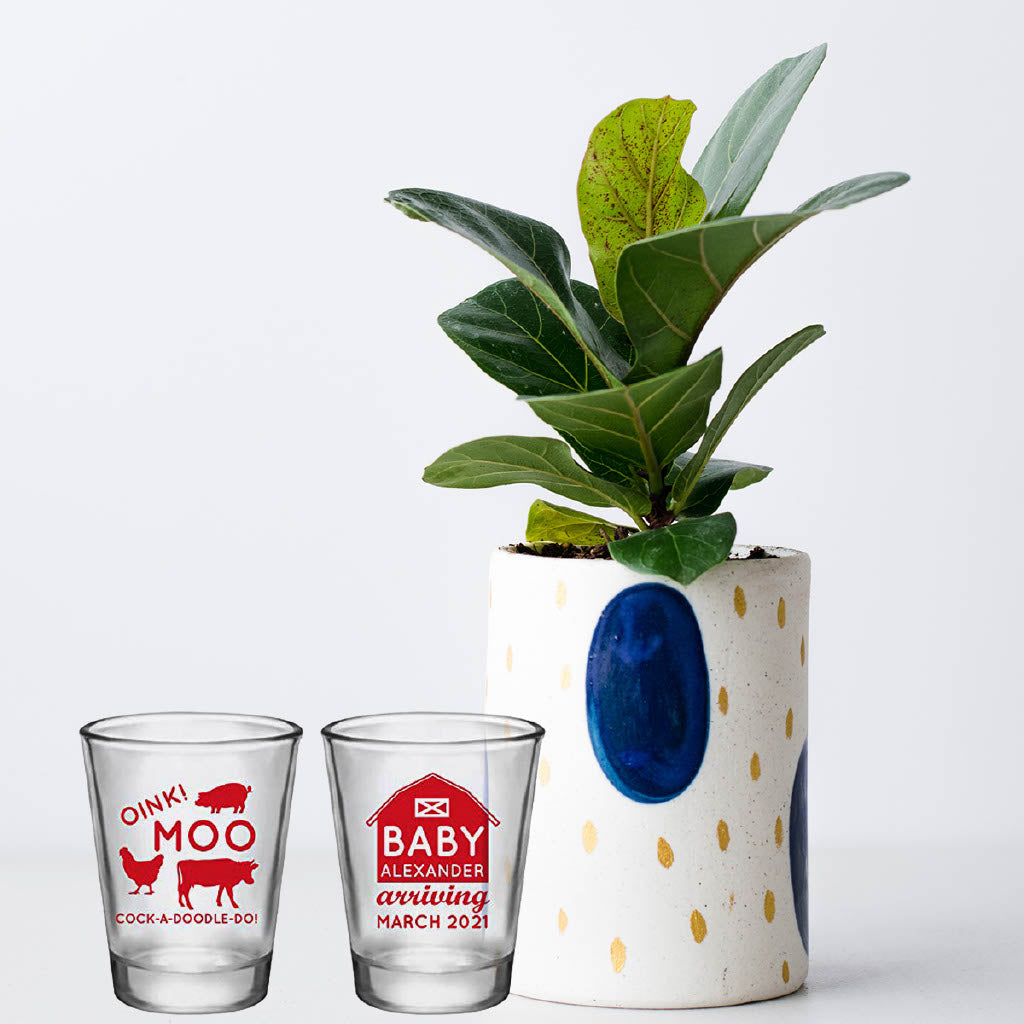 Barnyard Baby Shower Shot Glasses
