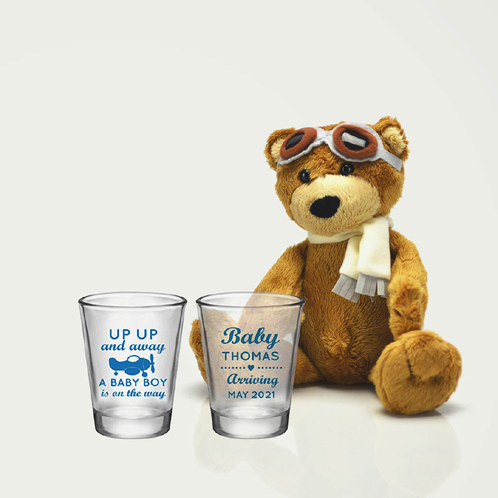 Airplane-Themed Baby Shower Shot Glasses