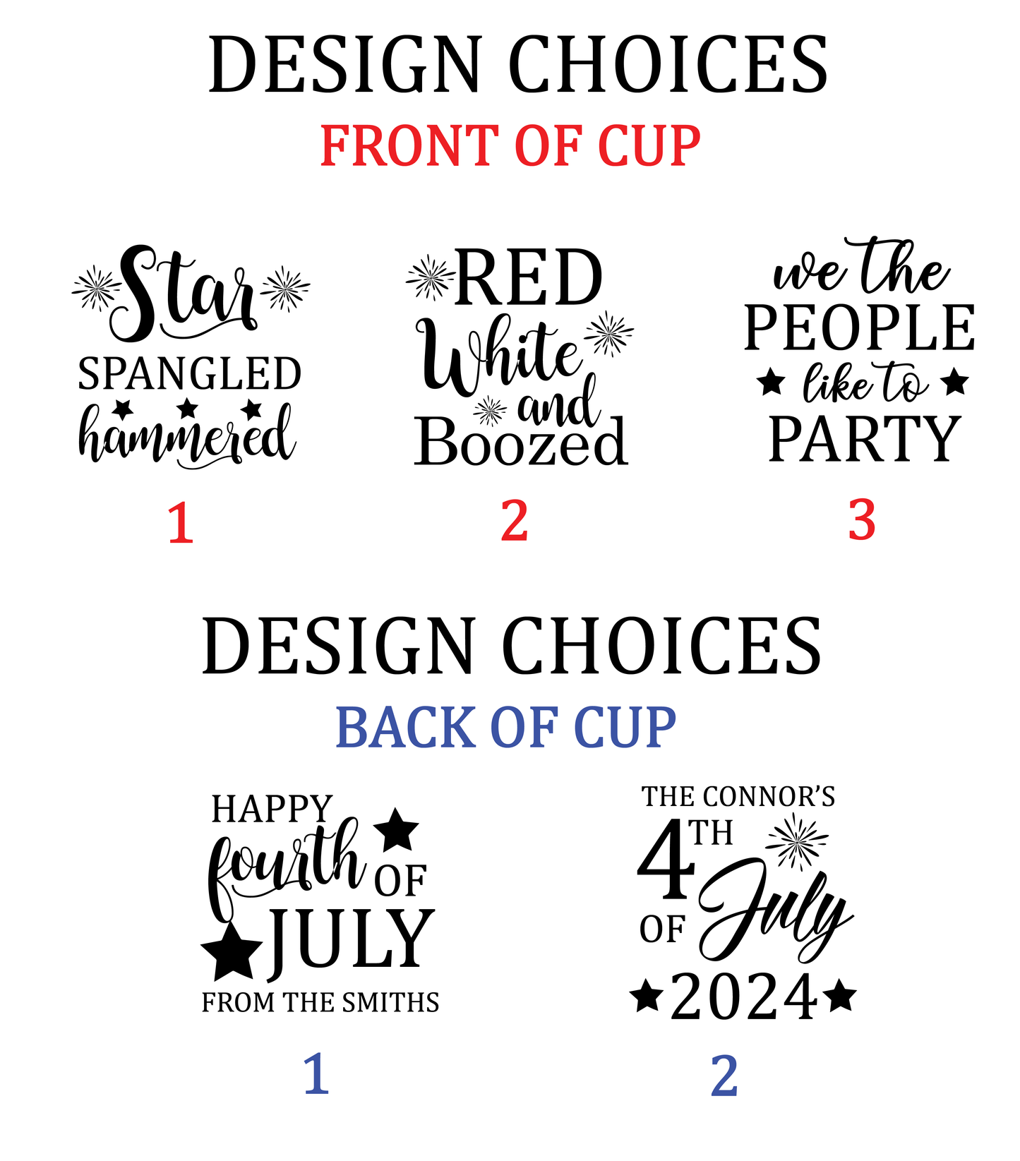 4th of July Frosted Flex Cups