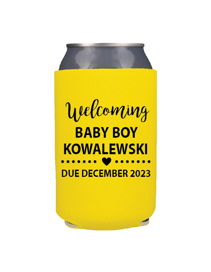 Welcoming Baby "Insert Last Name" -Baby shower can coolers