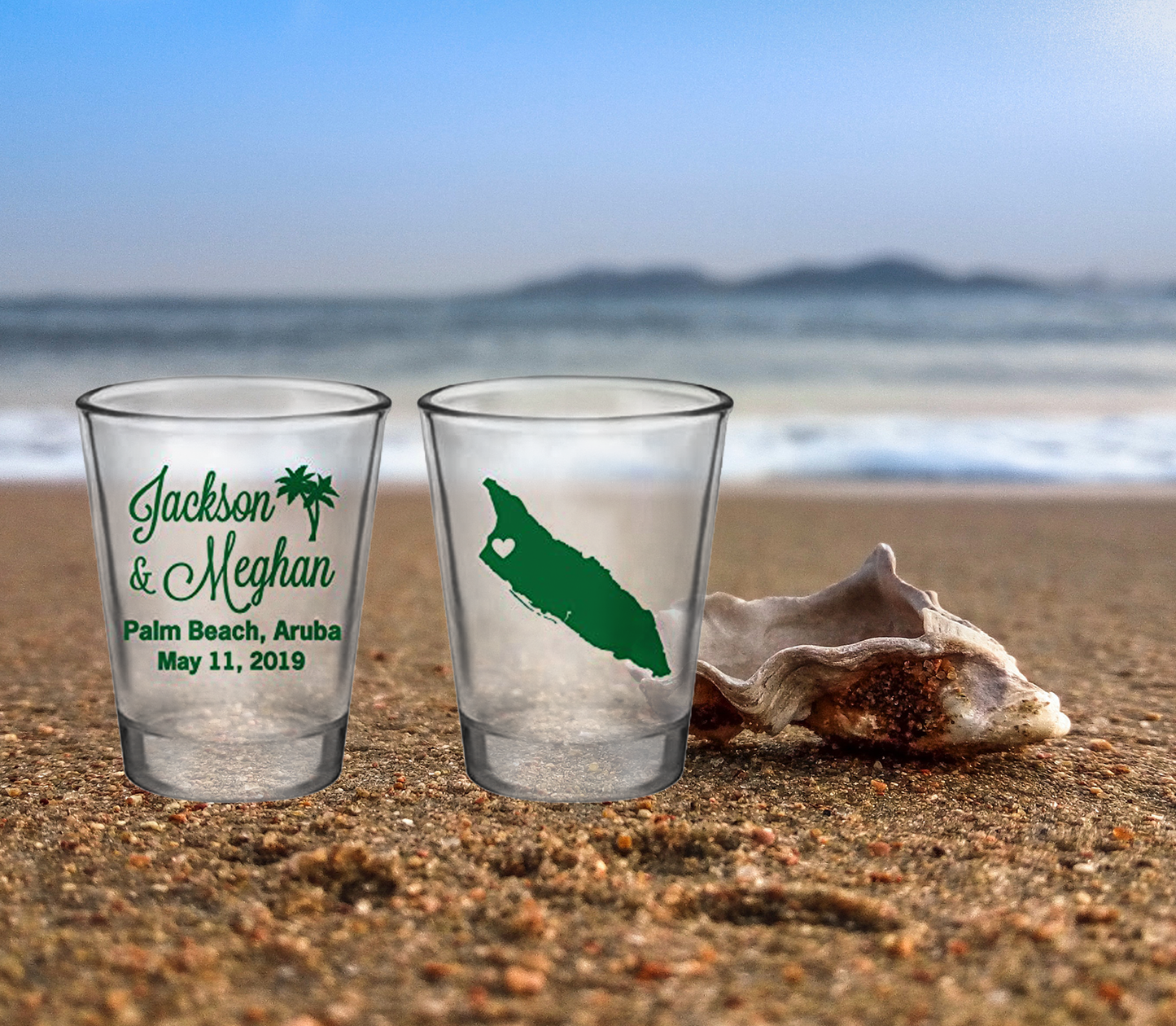 Vasos de chupito para bodas en Aruba