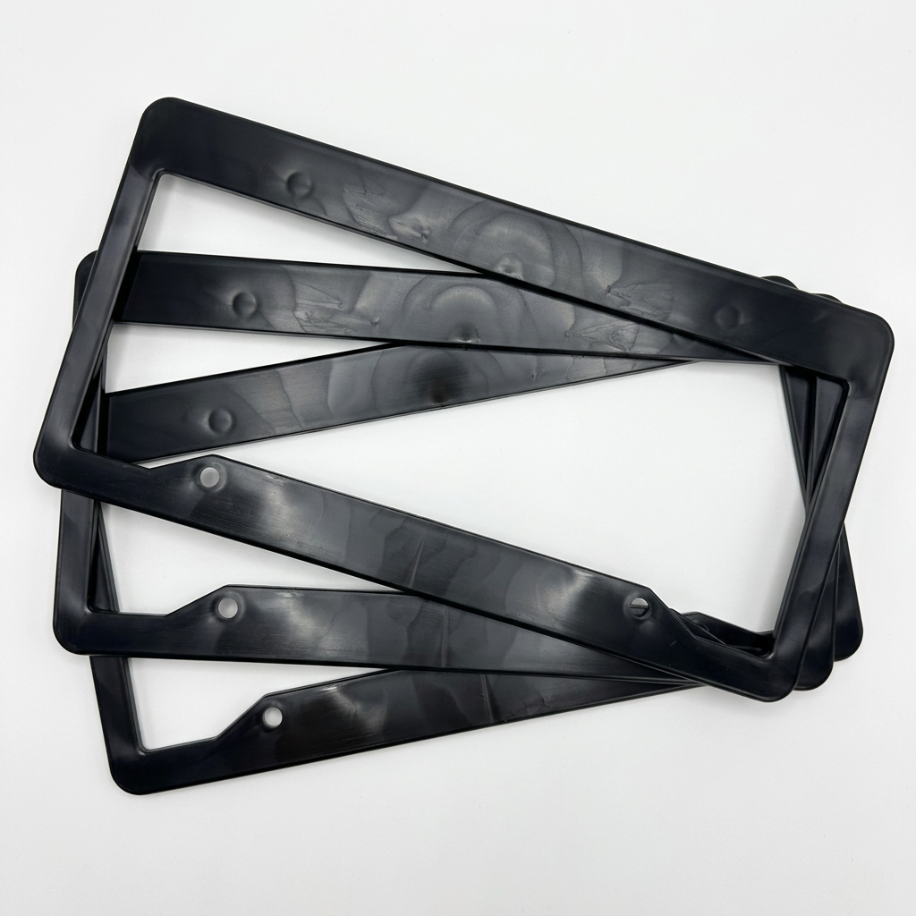 Splay Color Defect Black - BLANK License Plate Frames Wholesale Bulk Lot, 100 frames per lot