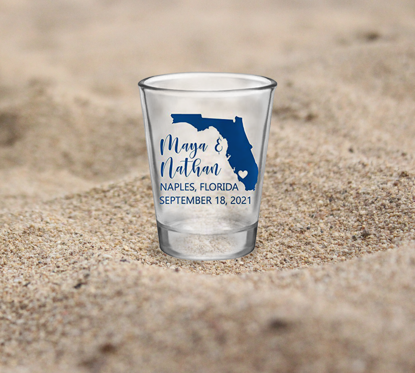 Florida wedding shot glasses