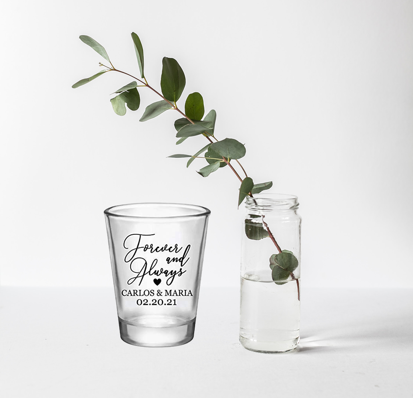 Por siempre y para siempre - vasos de chupito para bodas