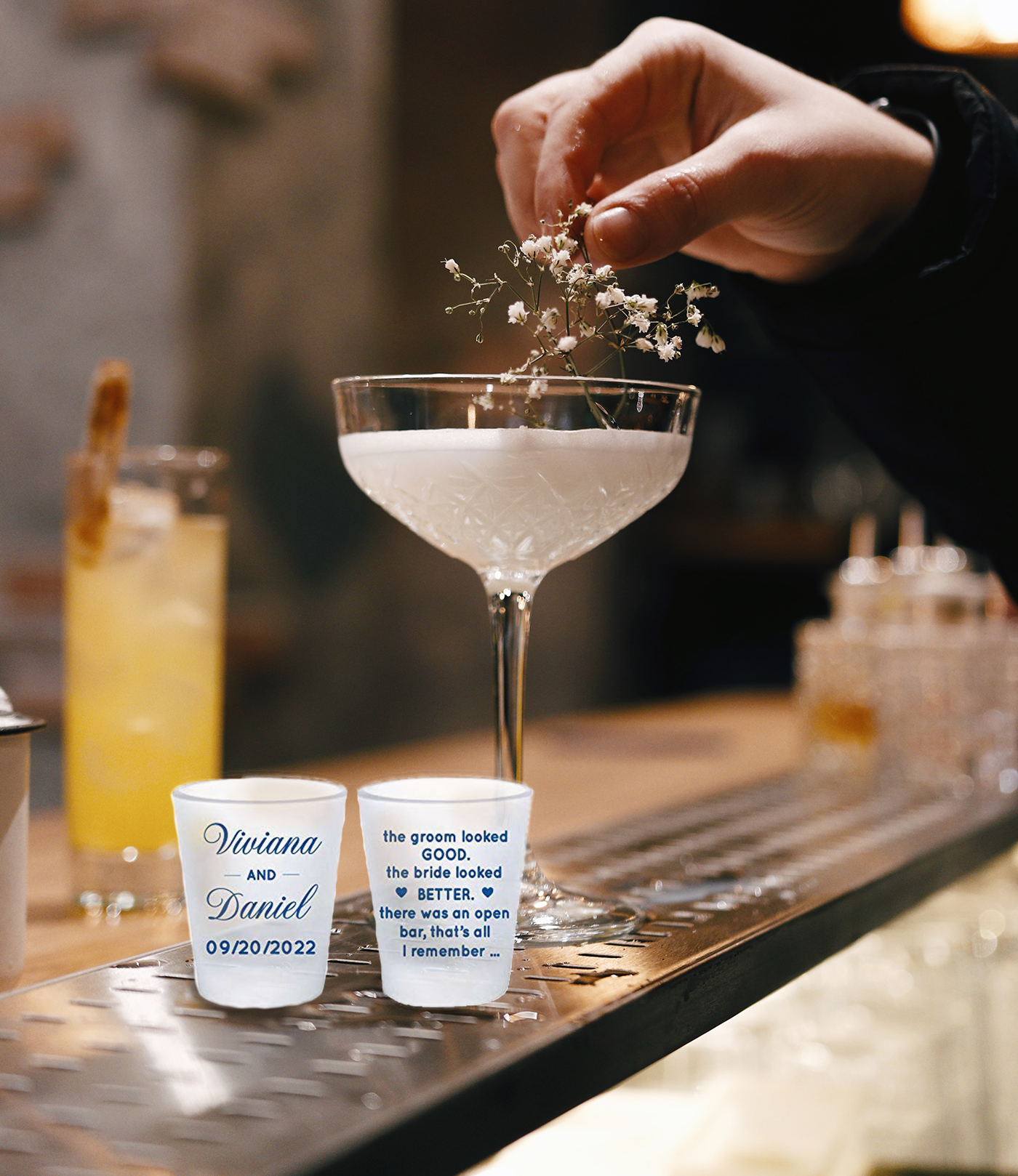 Open Bar Funny Wedding Shot Glasses