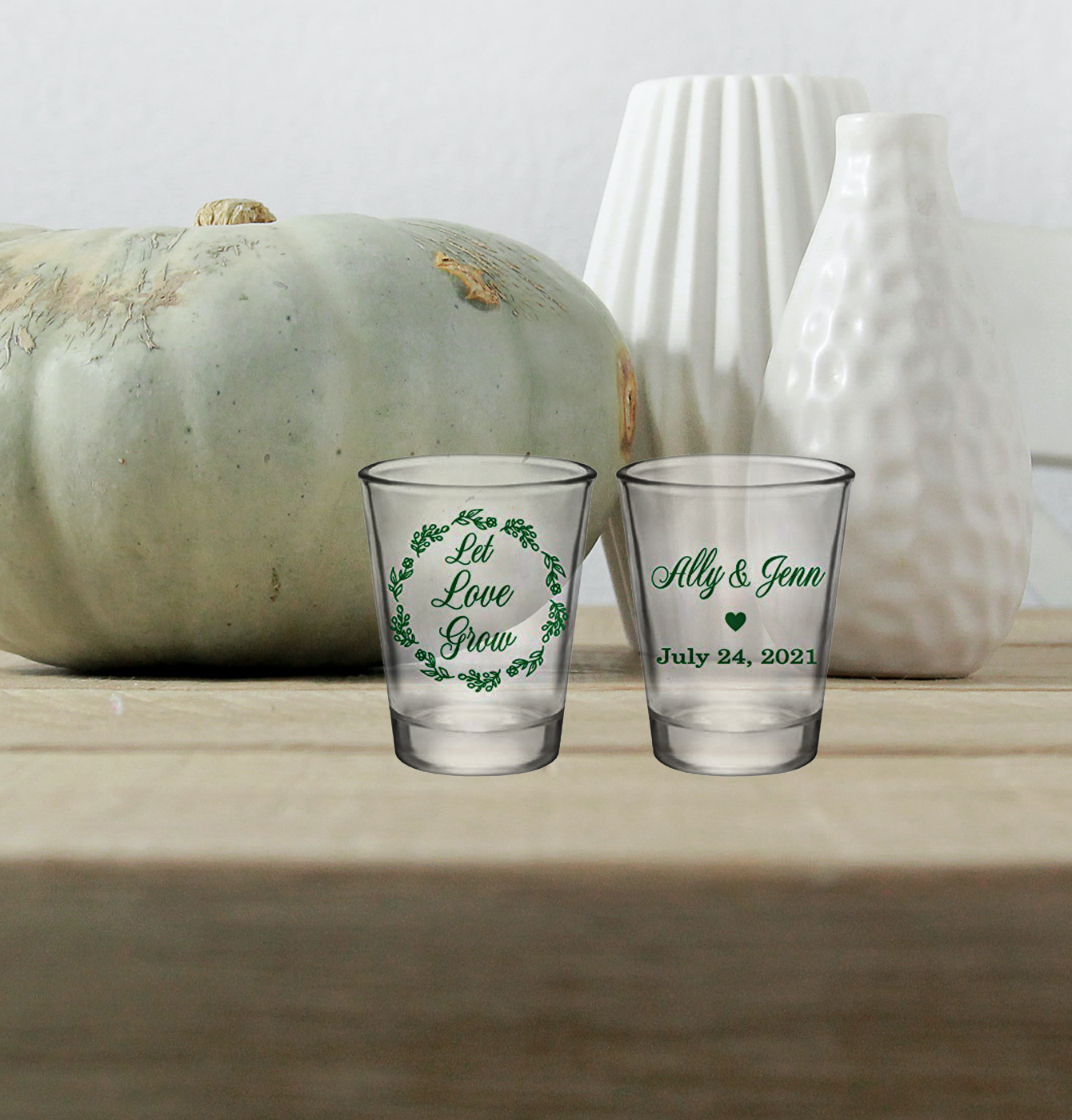 Vasos de chupito para que crezca el amor