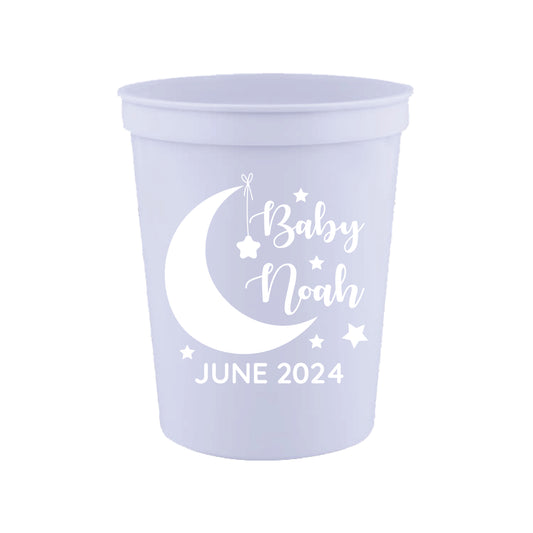 Moon baby shower cups