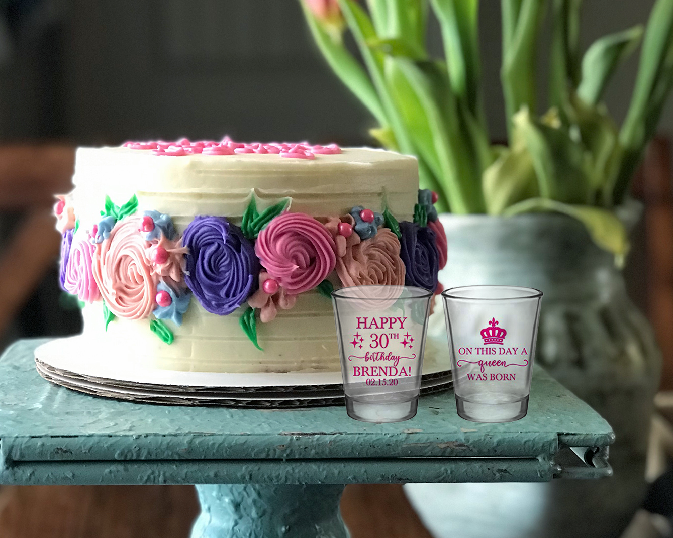 En este día nació una reina - vasos de chupito de cumpleaños
