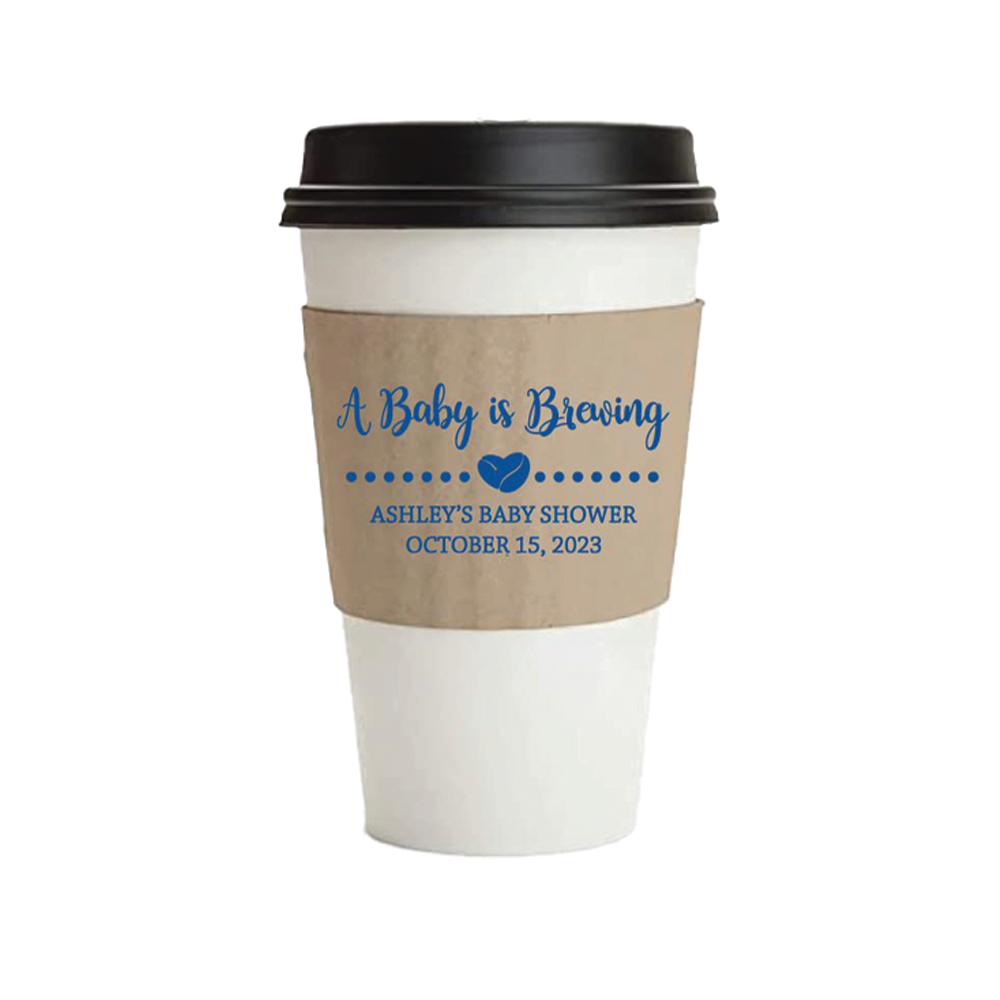Coffee cup sleeves- A baby is brewing