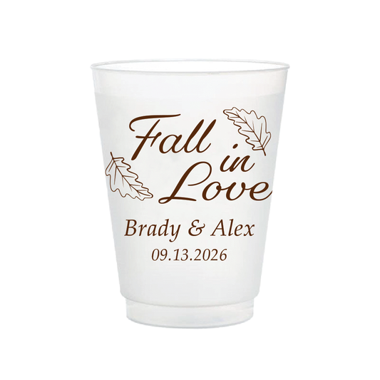Fall in Love Wedding Frosted Flex Cups