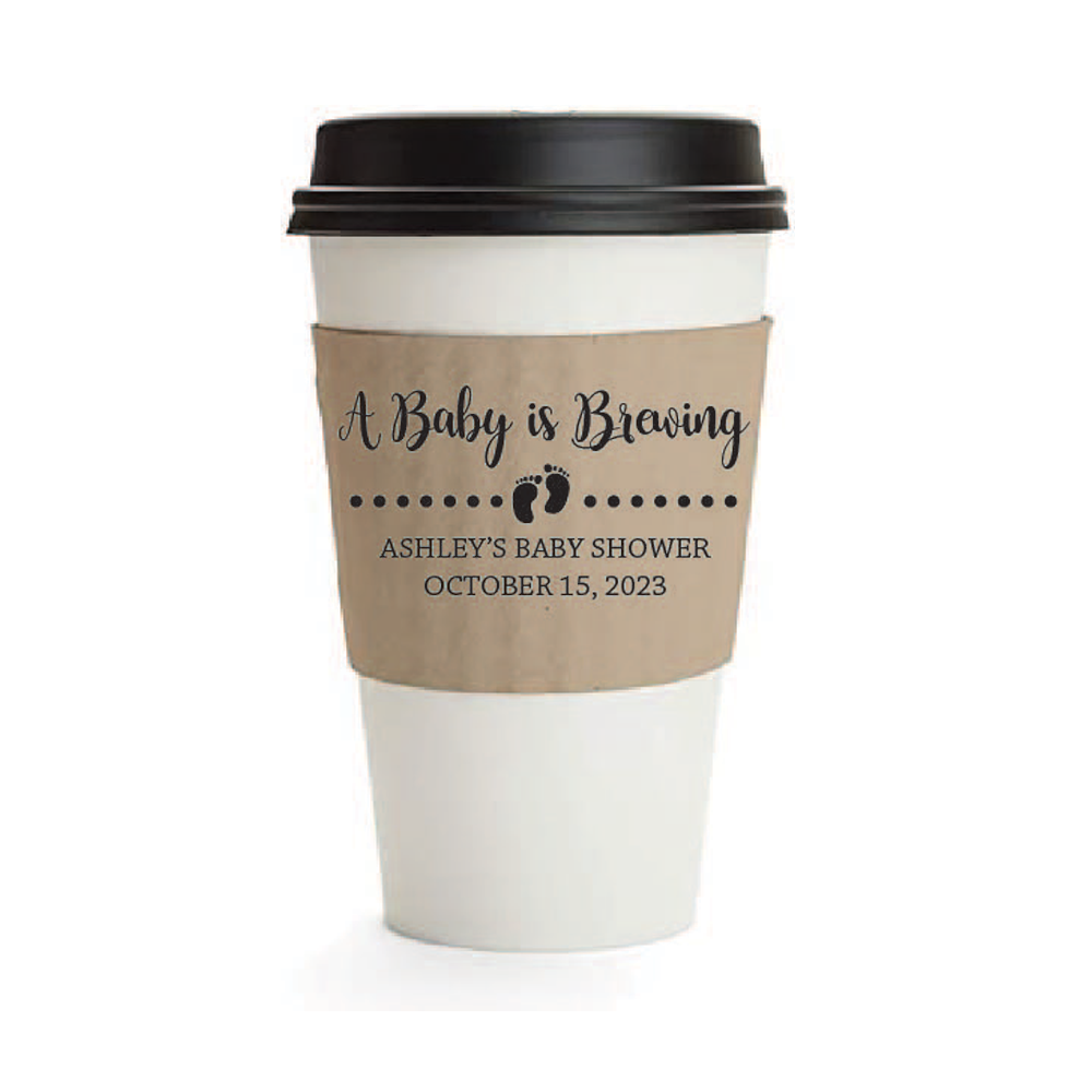 A baby is brewing coffee cup sleeves