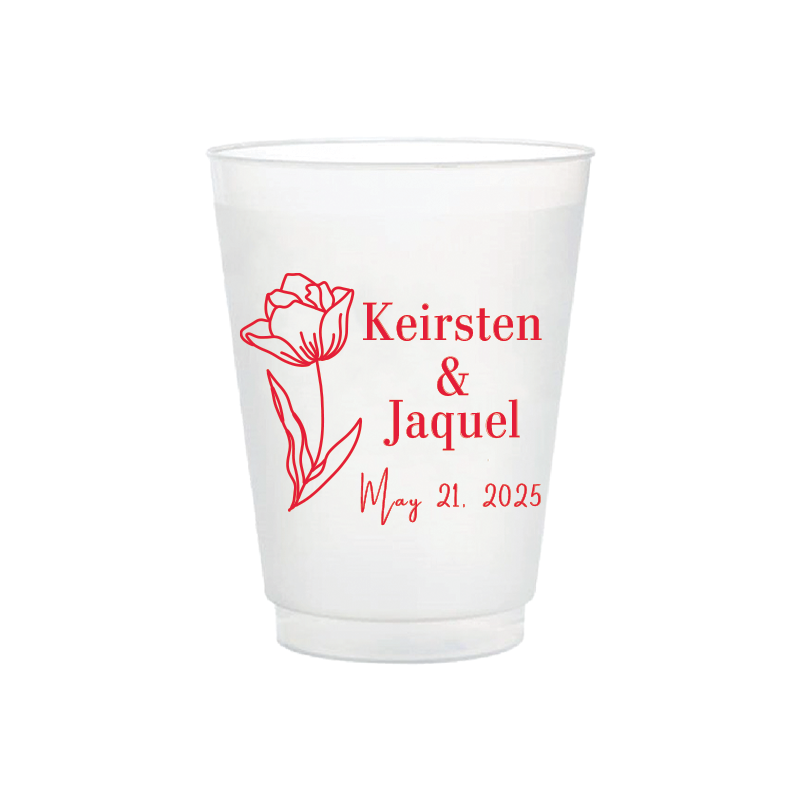 Flower Wedding Frosted Flex Cups