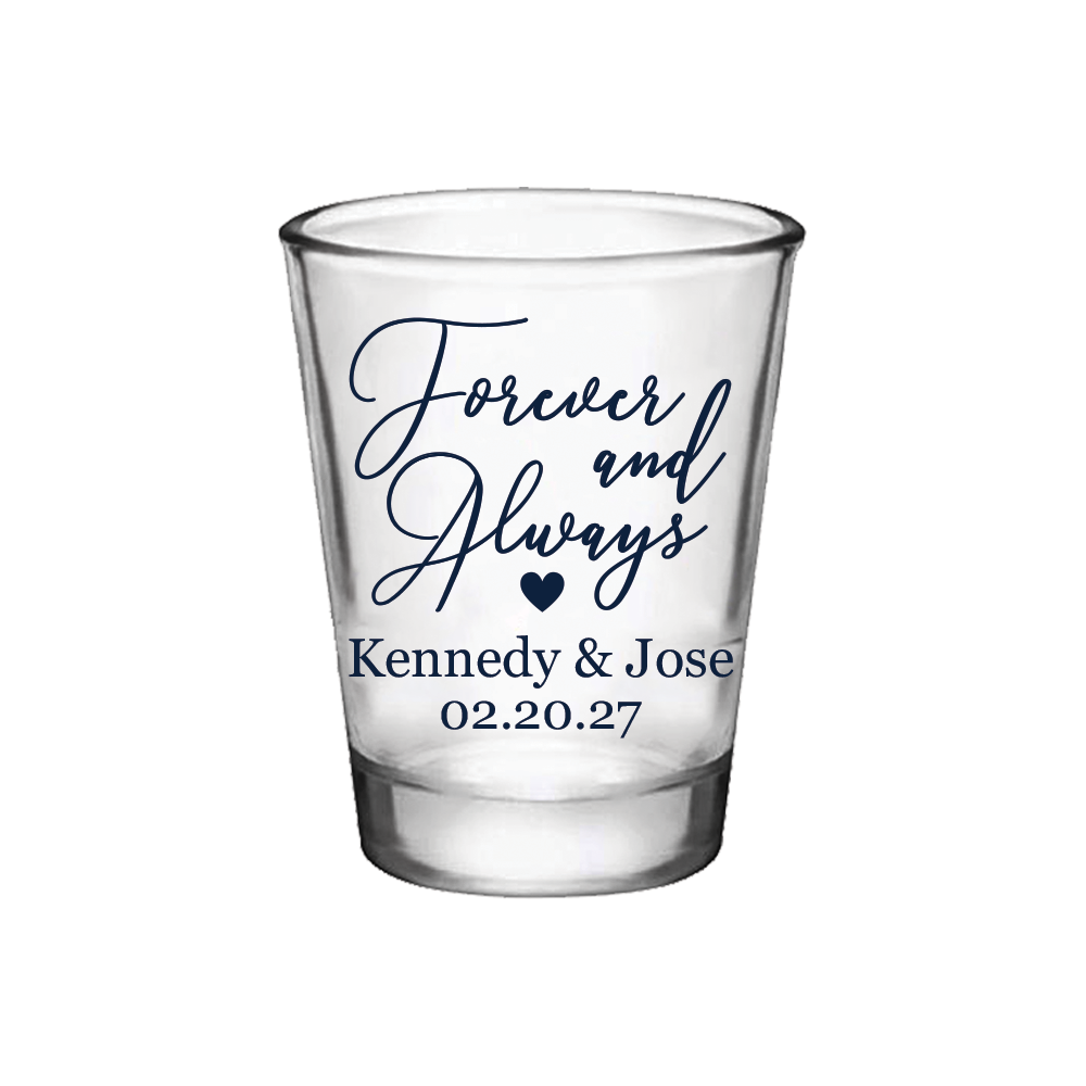 Por siempre y para siempre - vasos de chupito para bodas